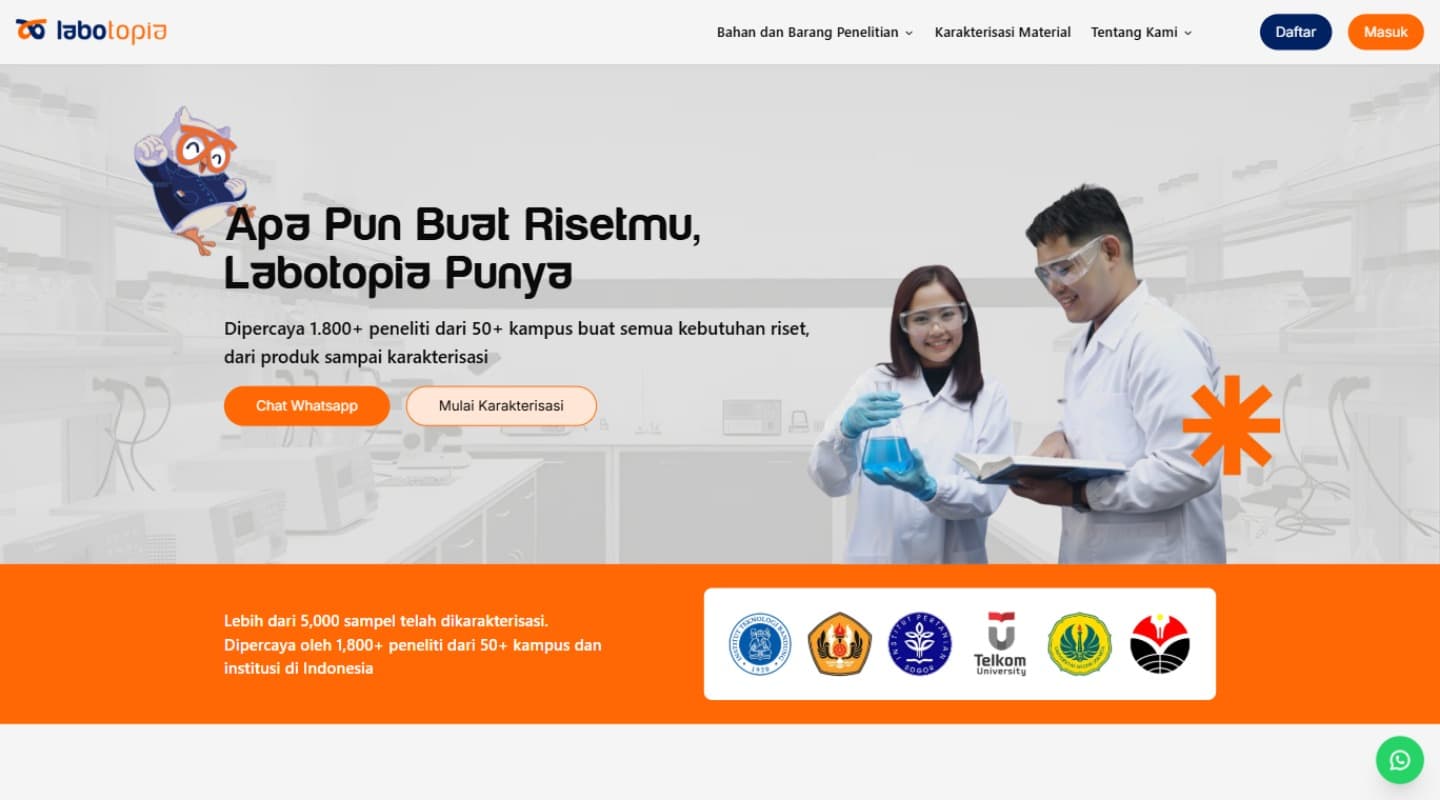 The storefront: characterization services and lab equipment in one place.